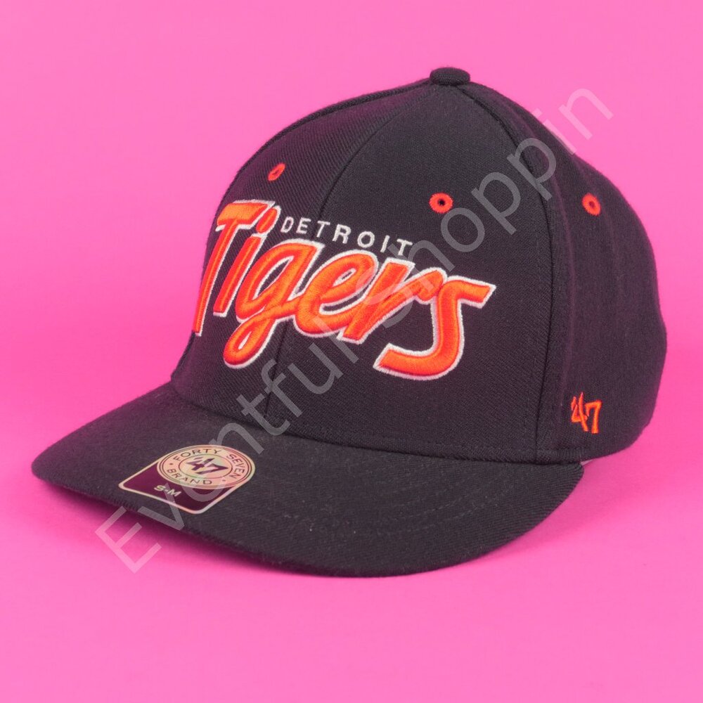 47 Detroit Tigers Hat Mens S-M Navy Blue Wool Blend Script New